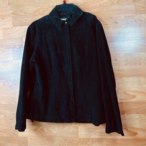Vintage A.M.I. Petite Large Zip Front Leather Jacket & Lined